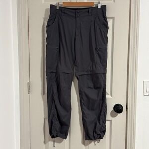 LL Bean Vista Pant Women 12 Gray Convertible Cargo Camping Hiking Gorpcore